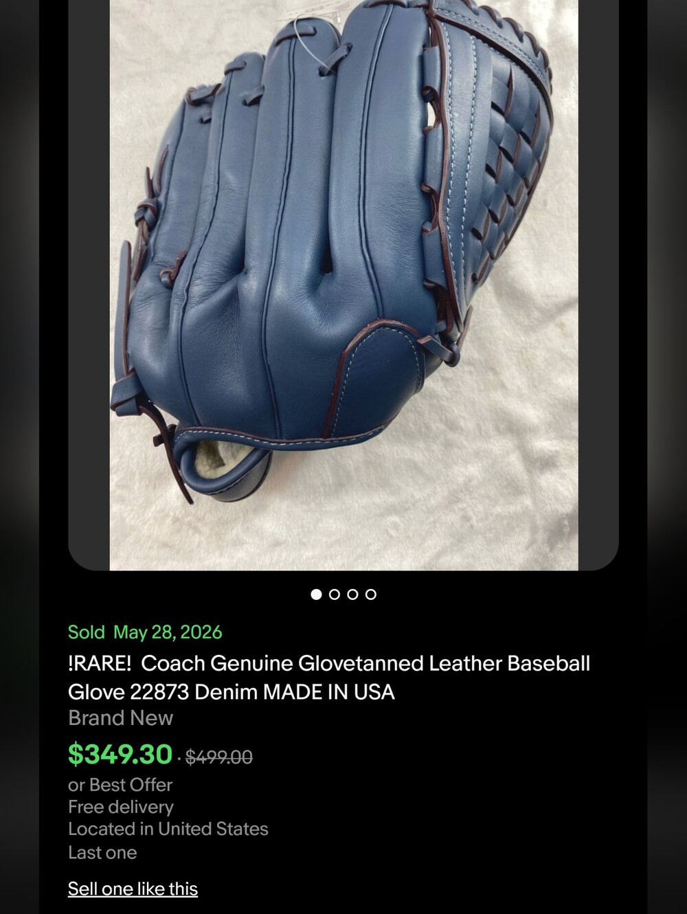 Exclusive Coach Leather Baseball Glove Hazelnut, Sold Out Since 2022 - Picture 13 of 14